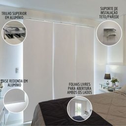 Persiana Painel (2,40Lar. x 1,80Alt.) Blackout Cinza Escuro - 3