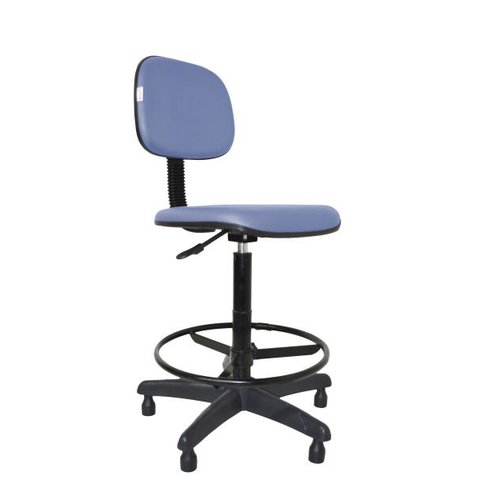 Cadeira Caixa Secretaria Bolt - Couro Sintetico Corano - Azul Claro