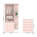 Ver imagem 3 de Conjunto para Quarto de Bebê Completo Berço com Colchão Cômoda e Roupeiro Doce Sonho Rosa Qmovi