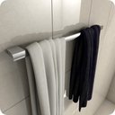 Ver imagem 1 de Kit Porta Toalhas de Banho e Rosto Banheiro Cromado Master