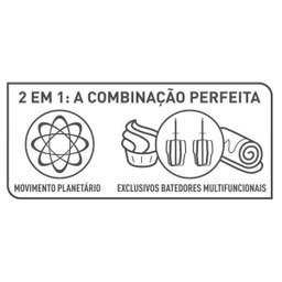 Batedeira Planetaria Arno 500W Inspirart Vermelha 127v - 5