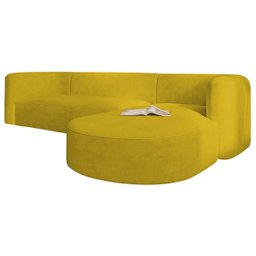 Sofá Modular Celinne Luxuoso Sala de Estar Decoração Luxo 265cm Suede - 6
