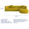 Sofá Modular Celinne Luxuoso Sala de Estar Decoração Luxo 265cm Suede - 3
