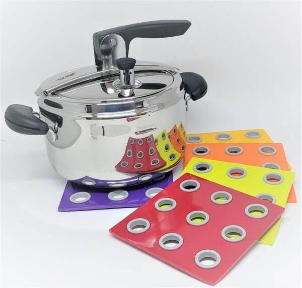 Descanso de Panela 4 Peças Silicone e Melamina Domino Rosti Mepal - Violeta escuro - 4