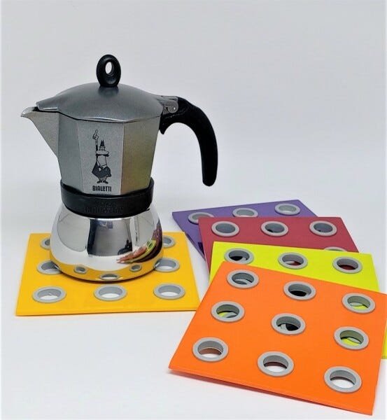 Descanso de Panela 4 Peças Silicone e Melamina Domino Rosti Mepal - Violeta escuro - 3