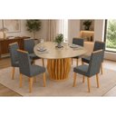 Ver imagem 1 de Mesa Sala Tokyo 136 + 6 Cad Nara Granito DJ Móveis