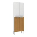 Ver imagem 1 de Armário Paneleiro para Cozinha Madri 60 X 186 Cm 4 Portas Mdp Branco Canelado - Clicklar