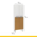 Ver imagem 3 de Armário Paneleiro para Cozinha Madri 60 X 186 Cm 4 Portas Mdp Branco Canelado - Clicklar