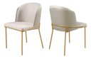 Ver imagem 1 de 2 Cadeiras Aurora C&m Decor Douradas Courino/ Linho