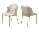 Ver imagem 1 de 2 Cadeiras Aurora C&m Decor Douradas Courino/ Linho