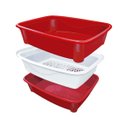 Ver imagem 2 de Banheira Caixa de Areia Higiênica Gatos 3 peças Furacão Pet - Vermelho