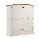Ver imagem 2 de Guarda-Roupa Casal 4 Portas 2 Gavetas Smile Móveis Serpil Bege/Creme/Carvalho