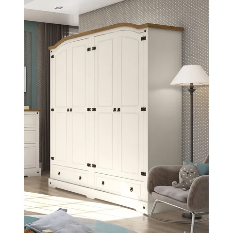 Guarda-Roupa Casal 4 Portas 2 Gavetas Smile Móveis Serpil