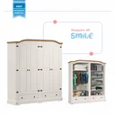 Ver imagem 5 de Guarda-Roupa Casal 4 Portas 2 Gavetas Smile Móveis Serpil Bege/Creme/Carvalho