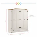 Ver imagem 3 de Guarda-Roupa Casal 4 Portas 2 Gavetas Smile Móveis Serpil Bege/Creme/Carvalho