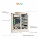 Ver imagem 4 de Guarda-Roupa Casal 4 Portas 2 Gavetas Smile Móveis Serpil Bege/Creme/Carvalho
