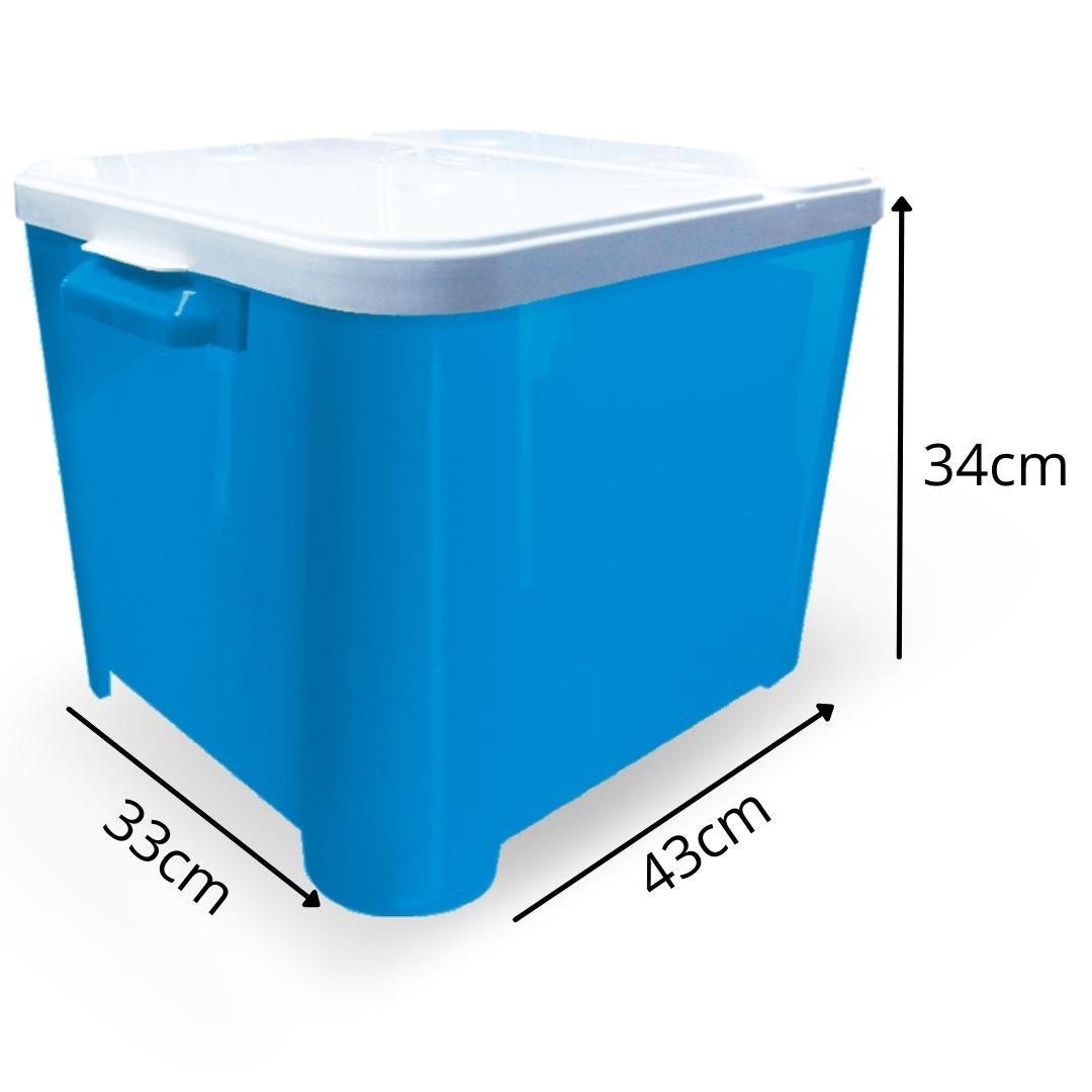 Porta Ração Azul 15kg Pote Container Furacão Pet - 2