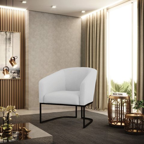 Cadeira Sala de Jantar Base Industrial Preto Stella Linho D03 - D’Rossi