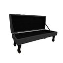 Ver imagem 2 de Recamier Baú Luis Xv Capitonê Retrô 100 cm Suede Preto Ms Decor