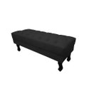 Ver imagem 1 de Recamier Baú Luis Xv Capitonê Retrô 100 cm Suede Preto Ms Decor