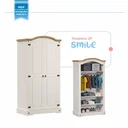 Ver imagem 4 de Guarda-Roupa Infantil 2 Portas Smile Yescasa