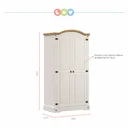 Ver imagem 3 de Guarda-Roupa Infantil 2 Portas Smile Yescasa Branco/Creme/Carvalho