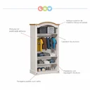 Ver imagem 5 de Guarda-Roupa Infantil 2 Portas Smile Yescasa Branco/Creme/Carvalho