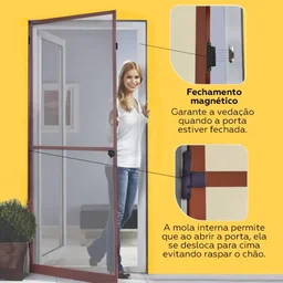 Porta Mosquiteira de Giro 0,80m X 2,10m Bronze - 2