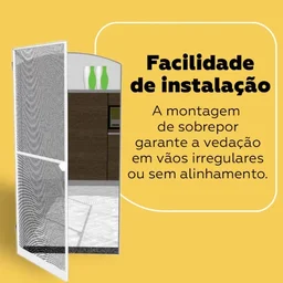 Tela Mosquiteira para Porta 1,00m X 2,10m Cinza Claro - 3