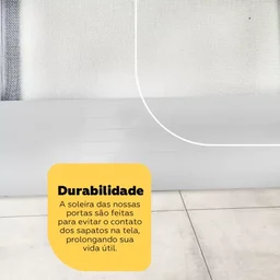 Tela Mosquiteira para Porta 1,00m X 2,10m Cinza Claro - 4
