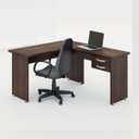 Ver imagem 1 de Mesa em L Escritório Alfama Marrom