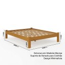 Ver imagem 4 de Cama Queen Turca 100% Madeira Maciça Reforçada Pinus Mel