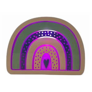 Luminária Arco-iris Coração Rosa com Azul Bh Baby Kids com Fio
