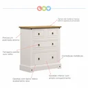 Ver imagem 4 de Cômoda Infantil 4 Gavetas Smile Yescasa Bege