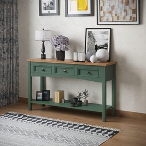 Mesa Aparador 3 Gavetas 1 Prateleira Veneza Verde