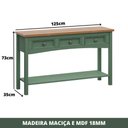 Ver imagem 2 de Mesa Aparador 3 Gavetas 1 Prateleira Veneza Verde