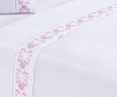 Ver imagem 3 de Jogo lençol Veneza quarto casal Padrão bordado 4 peças 2fronha: Branco com Rose