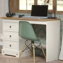 Ver imagem 1 de Escrivaninha Mesa Escritório Provençal com 3 Gavetas 100% MDF 104,5cm Tampo em Smile Yescasa Bege