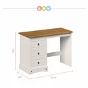 Ver imagem 3 de Escrivaninha Mesa Escritório 3 Gavetas com Tampo em Madeira Maciça Smile