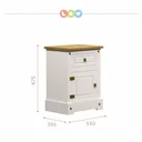 Ver imagem 3 de Mesa de Cabeceira 1 Gaveta 1 Porta em MDF e Pinus Smile Bege Yescasa