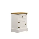 Ver imagem 2 de Mesa de Cabeceira 1 Gaveta 1 Porta em MDF e Pinus Smile Bege Yescasa