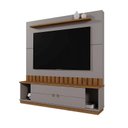 Ver imagem 4 de Home Florianópolis 1,75m Tvs 70'' Painel Ripado Nichos e Porta Correr - Grigio Fosco/amendoa