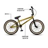 Bicicleta Aro 20 BMX Catraca K7 Cog 9 Pçs Aço Hi-Ten Gap P03 Dourada - D'Rossi DRossi - 6