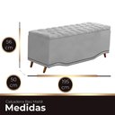 Ver imagem 4 de Calçadeira Baú King Size Estofada Maitê Veludo Cor Cinza Claro