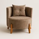 Ver imagem 2 de Poltrona Orgânica Curva Luna Veludo Cappuccino - Montanaris Decor