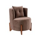 Ver imagem 3 de Poltrona Orgânica Curva Luna Veludo Cappuccino - Montanaris Decor