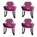 Ver imagem 1 de Kit 4 Cadeiras de Balanço Athenas Corda Náutica Base em Alumínio Preto/rosa