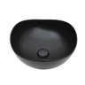 Cuba de Apoio para Banheiro Oval Louça Cerâmica 37cm Obsidiana Pingoo.casa - Preto - 1