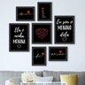 Kit 7 Quadros Decorativos Frases Casal - 2