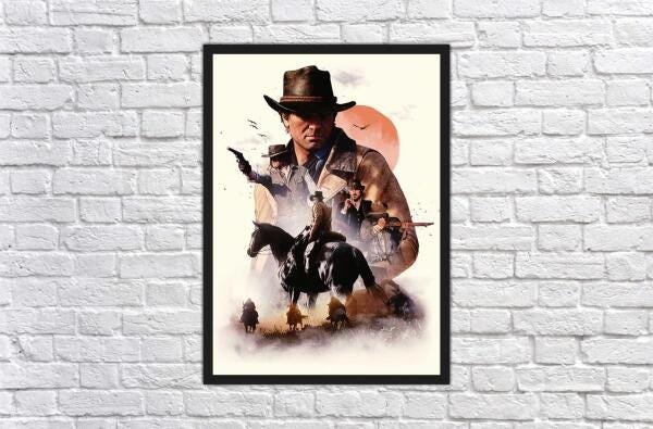 3 Placas Decorativas em mdf Mapa Red Dead Redemption 2